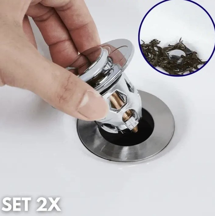 SET 1+1 Dop universal pentru chiuveta, otel inoxidabil, 50x62mm