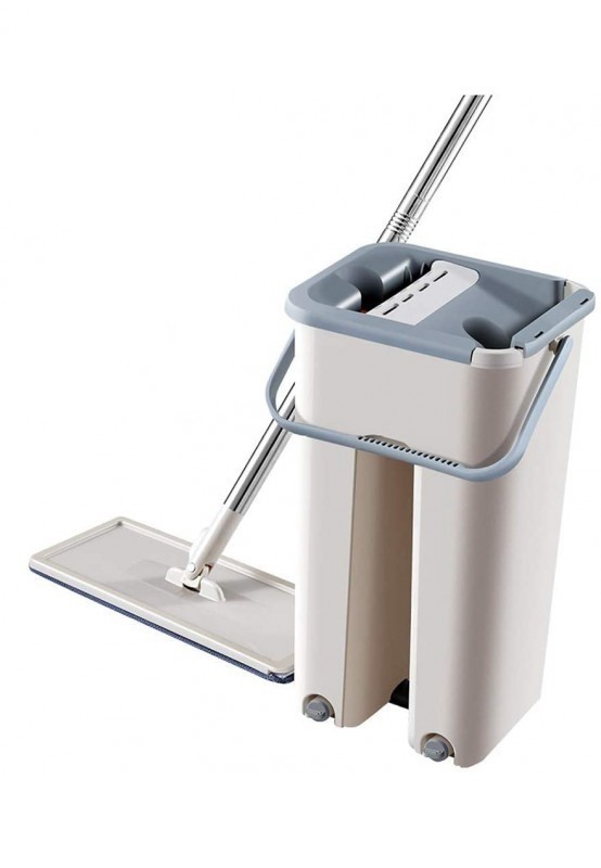 MOP PLAT, GALEATA CU 2 CUVE PENTRU SPALARE SI STOARCERE RAPIDA, ROTIRE 360 GRADE