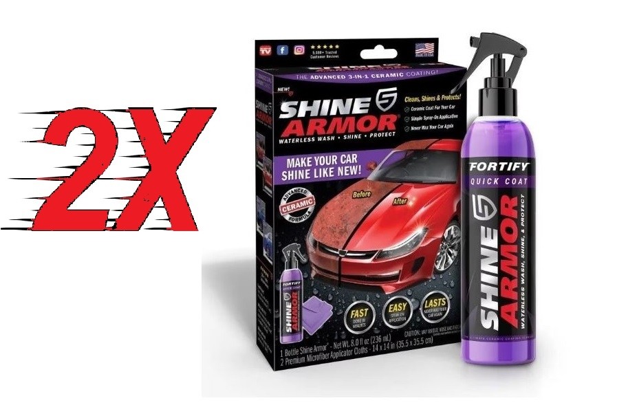 OFERTA 1+1 Kit Ceara Lichida Ceramica Efect Hidrofob 236ml SHINE ARMOR
