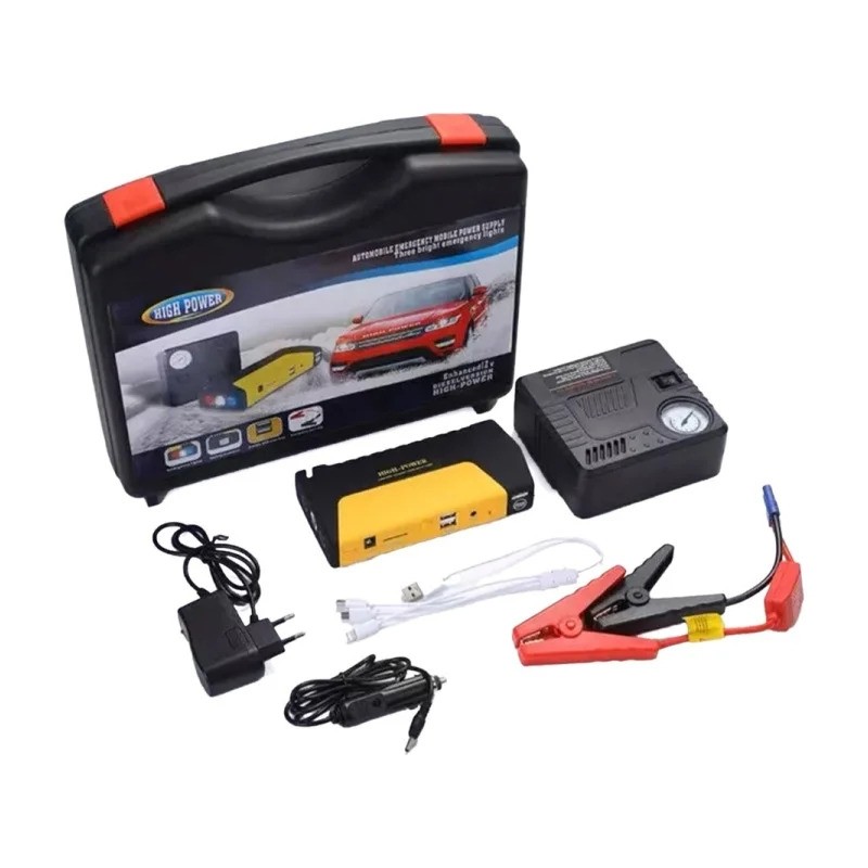 Jump Starter auto 12V cu pompă pentru anvelope