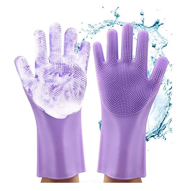 Set 2 Manusi pentru curatarea vaselor, cu peri din silicon