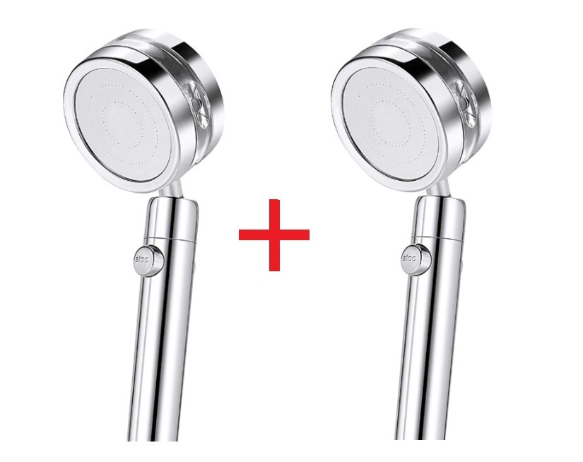 OFERTA 1+1 Para de dus cu elice, presiune inalta, buton on/off, rotatie 360 grade