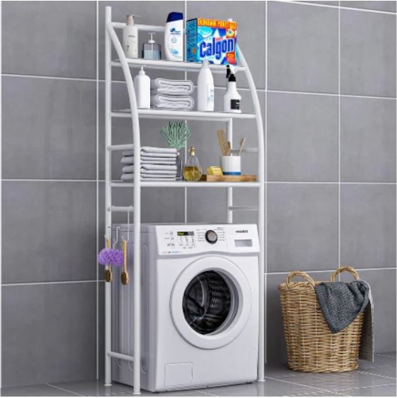 Raft depozitare peste masina de spalat, 3 polite, etajera baie