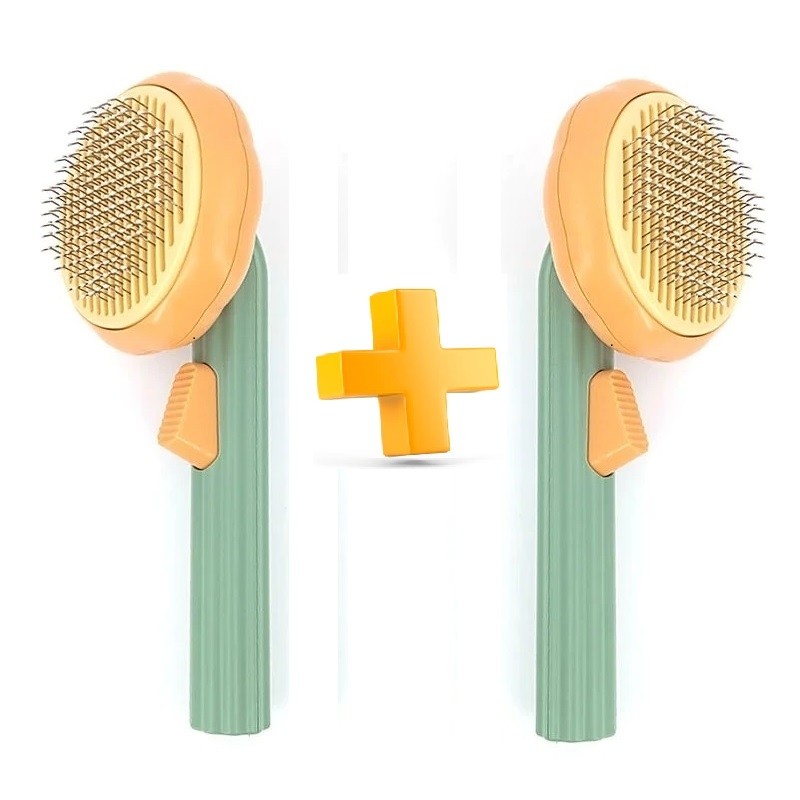 OFERTA 1+1 Perie pentru parul animalelor de companie, cu buton, pentru o curatare usoara