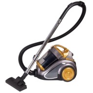 Aspirator fara sac Hausberg HB-2820AU, 2400 W, 4.5 litri, 85dB, filtru lavabil, sistem multi-ciclon, Gri/Auriu