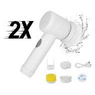 OFERTA 1+1 Perie electrica cu 3 capete rotative si cablu USB pentru curatare universala