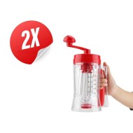 OFERTA 1+1 Aparat manual pentru amestecarea aluatului, cu dozator pentru clatite si prajituri