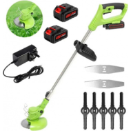 Motocoasa Electrica cu 2 Acumulatori , Accesorii Incluse, Cu Brat Extensibil, Pentru Gazon, 8 Lame Diferite, Ideal Pentru Casa si Gradina