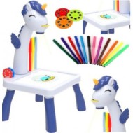 Masuta de desenat UNICORN ALBASTRA cu proiector, diapozitive, holograme