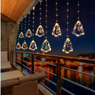 Instalatie de Craciun tip Plasa LED cu Braduti si Figurine