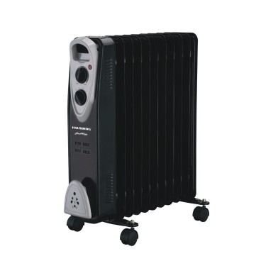 Calorifer electric cu ulei Hausberg HB-8913NG, 2500 W, 13 elementi, termostat reglabil, protecție la supraîncălzire și anti-răsturnare, mobilitate cu roți