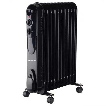Calorifer electric cu ulei HAUSBERG HB-8925, 3 trepte, 11 elementi, termostat reglabil, maner si rotite pentru o deplasare facila, indicator luminos functionare