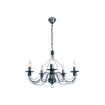 Lampadar Neoclasic SPANIA din METAL NEGRU 5 LUMINI Fan Europe