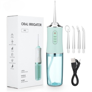Irigator oral portabil, USB reîncărcabil, 220 ml, 4 duze, 3 moduri