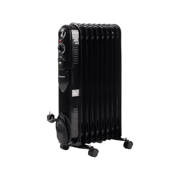 Calorifer electric cu ulei HAUSBERG HB-8915, 2000W, 9 elementi, 3 trepte, termostat reglabil, negru